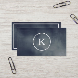 Cartão De Visita Quadro preto monograma moderno e elegante simples