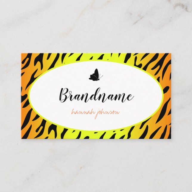 Cartão De Visita Quadro redondo de borboleta branca com padrão de T (Frente)