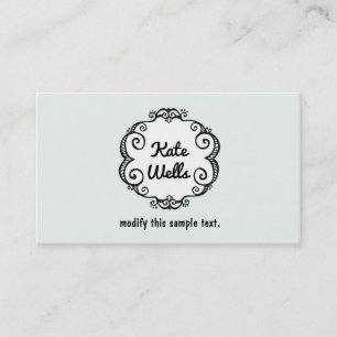 Cartão De Visita Quadro Whimsical e Tipografia desenhados à Mão