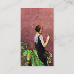 Cartão De Visita Qualida, forma do 1920 no verde e aumentou