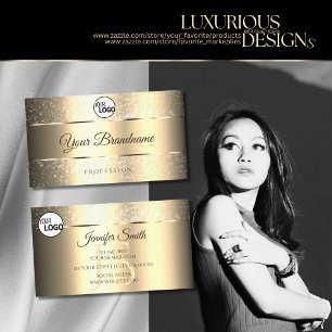 Cartão De Visita Qualidade Cores Douradas Brilho Estrelas Iniciais 