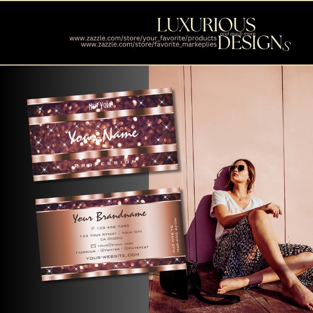 Cartão De Visita Qualidade das estrelas cintilantes Douradas do Ros (Criador carregado)