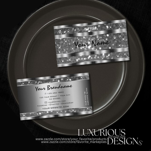 Cartão De Visita Qualidade das estrelas de brilho de prata captutor (Criador carregado)