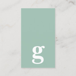 Cartão De Visita Qualquer letra, Simple Deluxe aqua verde