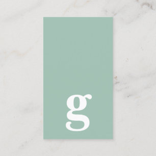 Cartão De Visita Qualquer letra, Simple Deluxe aqua verde