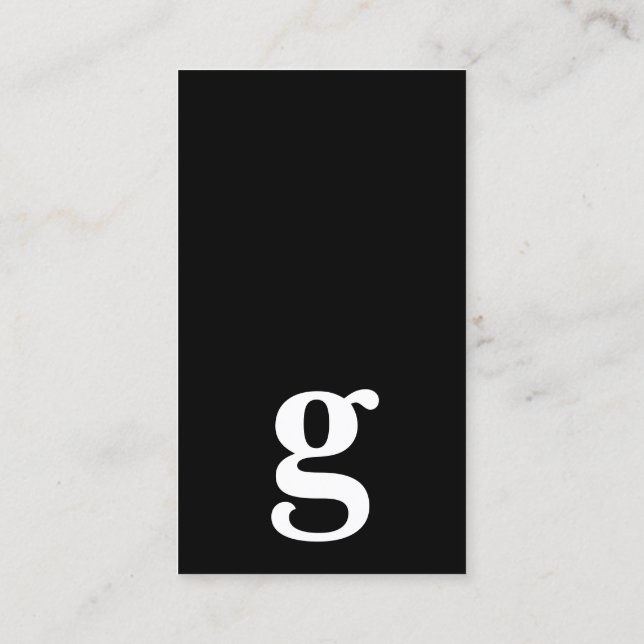 Cartão De Visita Qualquer letra, Simples Deluxe preto e branco (Verso)