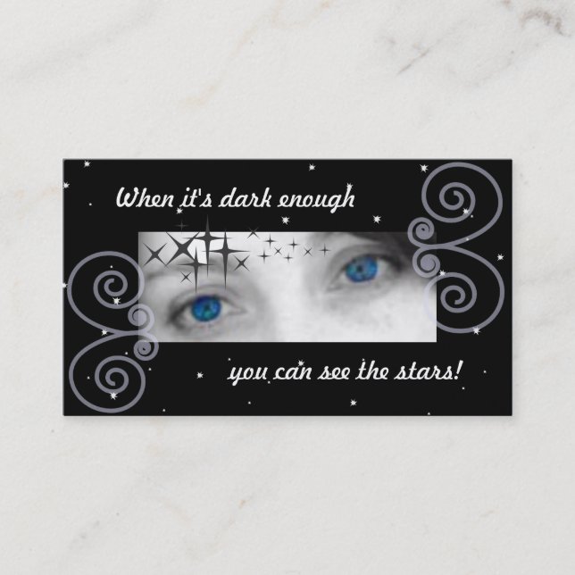Cartão De Visita Quando é escuro bastante você pode ver as estrelas (Frente)