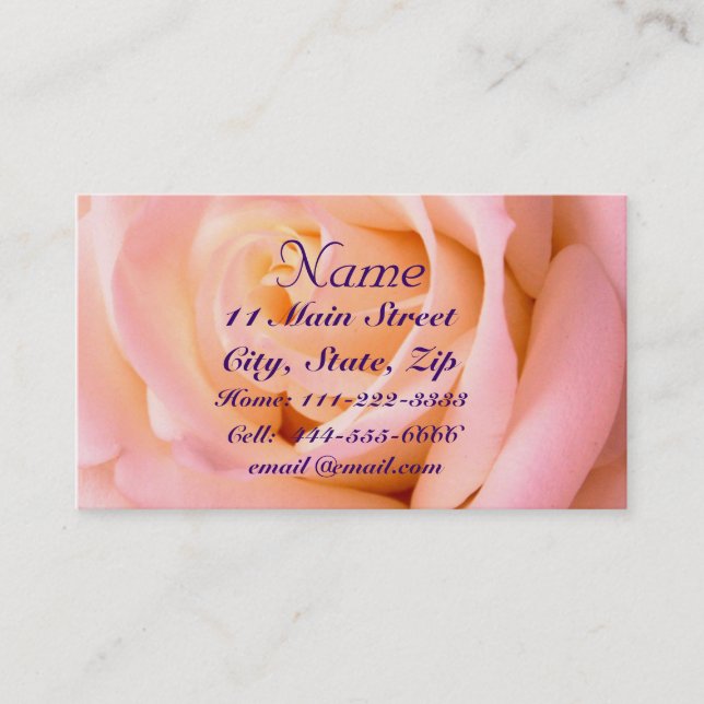 Cartão de visita quase cor-de-rosa (Frente)