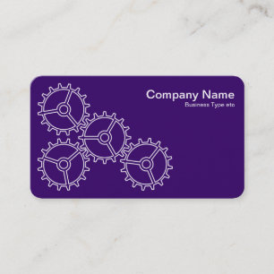 Cartão De Visita Quatro Engrenagens II - Branco no Roxo Fundo - Par