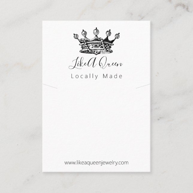 Cartão De Visita Queen Crown Handmade Jewelace (Frente)