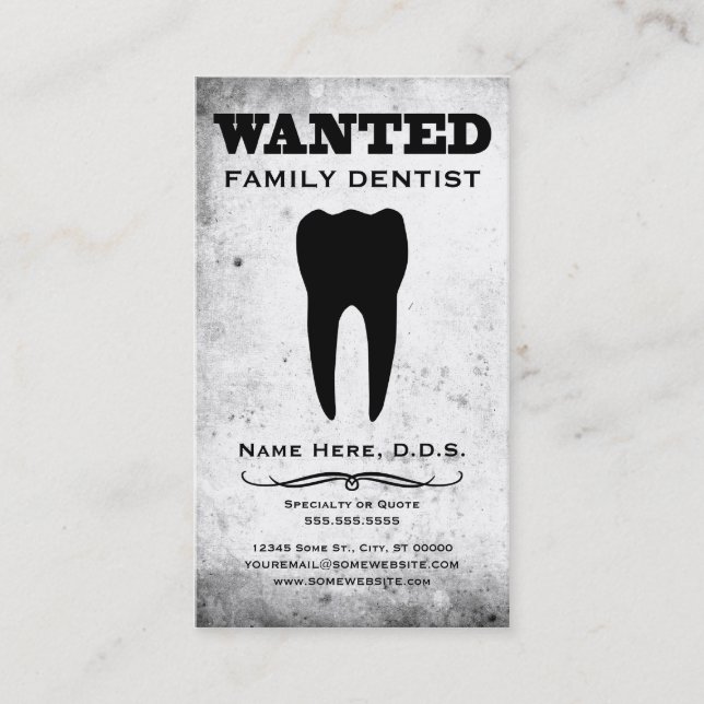 Cartão De Visita querido: dentista da família (Frente)