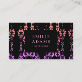 Cartão De Visita Quic Girly Pink e Purple Ornamental