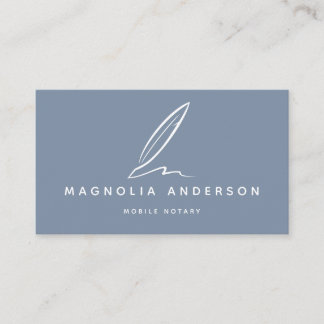 Cartão De Visita Quill Notório Móvel | Azul branco