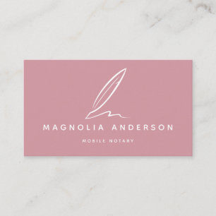 Cartão De Visita Quill Notório Móvel   Cor-de-rosa