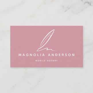 Cartão De Visita Quill Notório Móvel | Cor-de-rosa