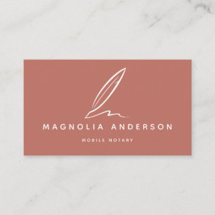 Cartão De Visita Quill Notório Móvel   Terracotta