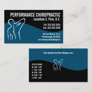 Cartão De Visita Quiroprático para o logotipo moderno da coluna ve