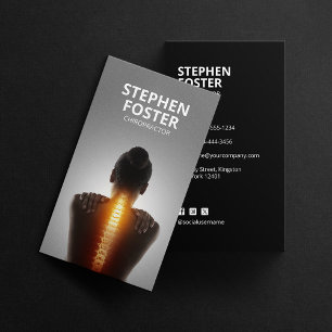 Cartão De Visita Quiropraxista Terapeuta de Massagem Ajuste da Colu