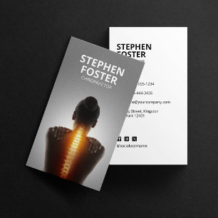 Cartão De Visita Quiropraxista Terapeuta de Massagem Ajuste da Colu