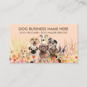 Cartão De Visita Raças de Cães Babá de Cachorro Pet Sitter