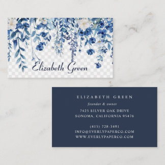 Cartão De Visita Radiant Bloom | Floral Hídrico Naval de Negócios