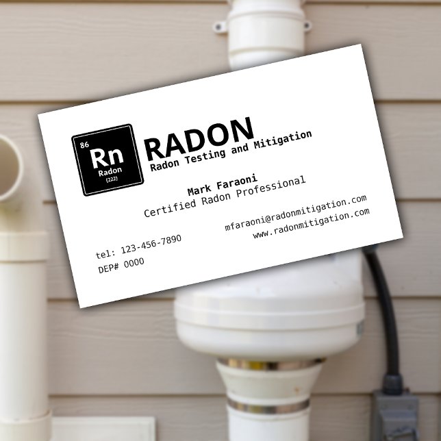 Cartão De Visita Radon Testing and Mitigation Company (Criador carregado)