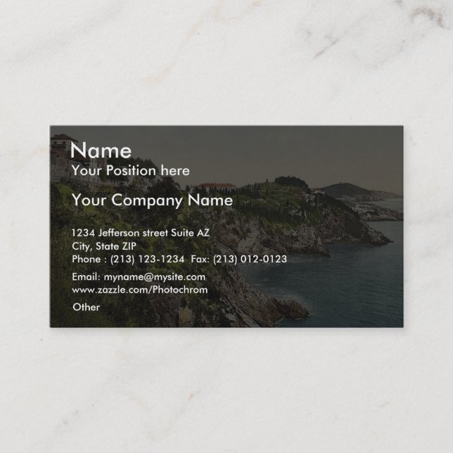 Cartão De Visita Ragusa, Bella Vista, Dalmácia, Austro-Hungria rara (Frente)