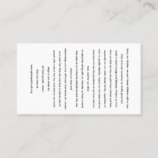 Cartão De Visita Rainbow Black Madonna Holy Card