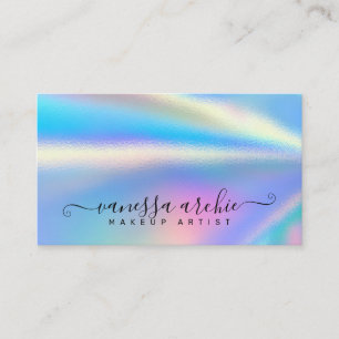 Cartão De Visita Rainbow Holographic Foil Beauty Service Business C