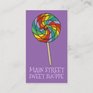 Cartão De Visita Rainbow Lolly Lollipop Candy Sweet Compro Shoppe