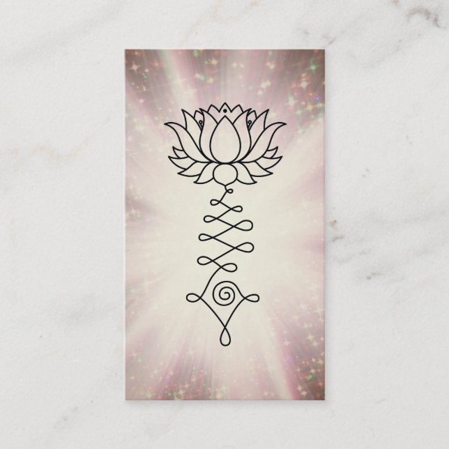 Cartão De Visita *~* Rainbow Sparkle Reiki Healing Energy Lotus (Frente)