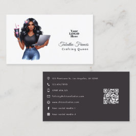 Cartão De Visita Rainha Afro-Americana da Criação Inspiradora