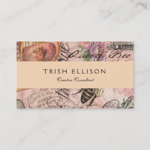 Cartão De Visita Rainha Bee Vintage - Linda Colagem