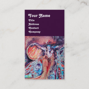 Cartão De Visita RAINHA DA ARCADIA, Pearl Vermelho Roxo