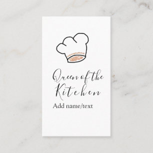 Cartão De Visita Rainha da cozinha chef cozinhando adicionar nome c