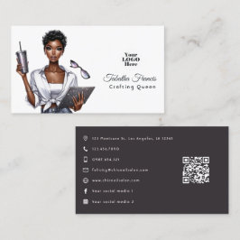 Cartão De Visita Rainha da Criação Design para Artesã Afro-American