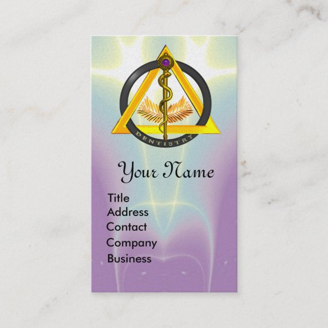 CARTÃO DE VISITA RAIO DA DENTISTA DE ASCLEPIUS MONOGRAMA (Frente)