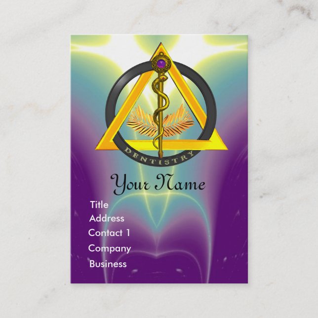 CARTÃO DE VISITA RAIO DA DENTISTA DE ASCLEPIUS MONOGRAMA (Frente)