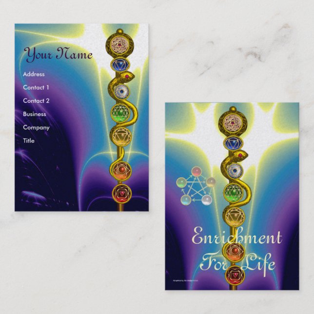 CARTÃO DE VISITA RAIO DE ASCLEPIUS,7 CHAKRAS,YOGA,ENERGIA ESPIRITUA (Frente/Verso)
