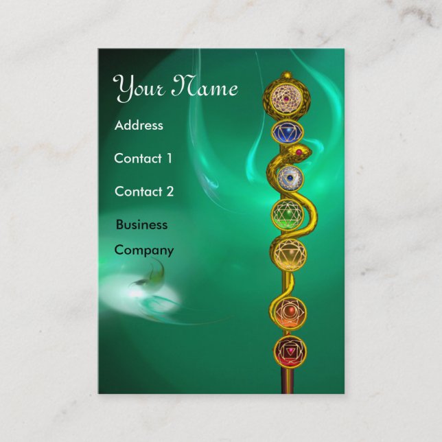 CARTÃO DE VISITA RAIO DE ASCLEPIUS,7 CHAKRAS,YOGA,ENERGIA ESPIRITUA (Frente)