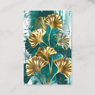 Cartão De Visita Ramificação com Ouro deixa Ginko Biloba