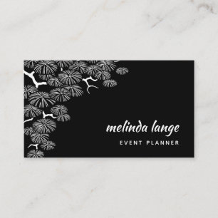 Cartão De Visita Ramificação do Pinho Botânico Elegante Branco P