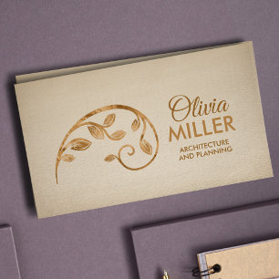 Cartão De Visita Ramificação Espiral do Ouro Geométrico Sagrado