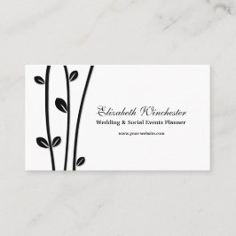 Cartão De Visita Ramificações pretas folha