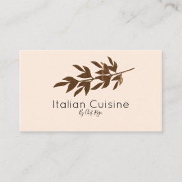 Cartão De Visita Ramo de Oliveira Rústico Chef Italiano Botânico