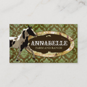 Cartão De Visita Rancho   do cavalo do GC   "AnnaBelles" verde &