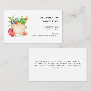 Cartão De Visita Ranhura de Fazenda de Aquarela Whimsical