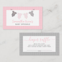 Rapariga Bilhetes de fralda de Clothesline