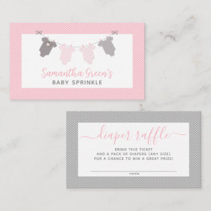 Cartão De Visita Rapariga Bilhetes de fralda de Clothesline