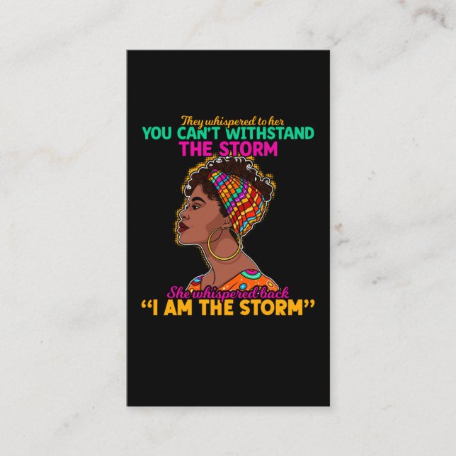 Cartão De Visita Rapariga Orgulhosa Patrimônio Africano Negro (Frente)